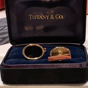 14K Gold & Onyx Tiffany & Co. Cufflinks